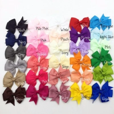 30pcs/lot 3.2" Grosgrain Ribbon Hair Hair Bows Boutique NO CLIPS - Image 1 of 2