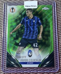 2023-24 Topps Chrome UEFA Neon Green Wave Refractor #37 Giorgio Scalvini /399 - Picture 1 of 3