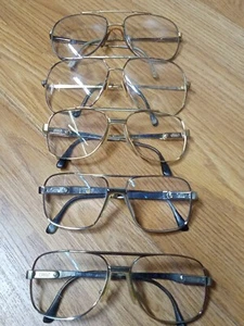 Vintage Safilo Elasta Luxottica Lacoste Eyeglasses Italy 1970's Aviator Lot Of 5 - Picture 1 of 24