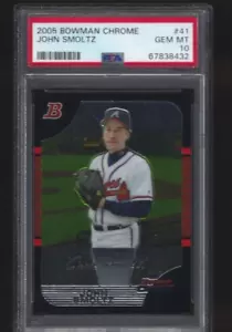 2005 BOWMAN CHROME #41 JOHN SMOLTZ PSA 10 GEM MINT HOF POP 3 BRAVES - Picture 1 of 2