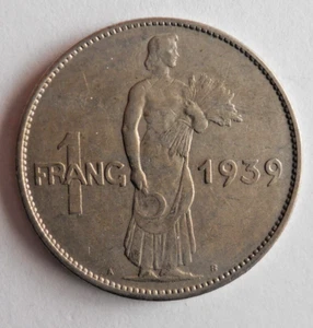 1939 LUXEMBURG FRANC - OBSKURE Vintage Coin - Lot #A24 - Bild 1 von 2