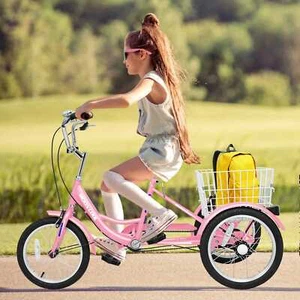 Kids Tricycle 16" 3Wheel Trike Bicycle Bike Cruise w/ Basket Shooping steel - Picture 1 of 36