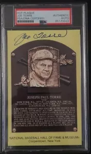 JOE TORRE Autographed HALL OF FAME PLAQUE PSA COA SLABBED MLB NEW YORK YANKEES - Picture 1 of 1