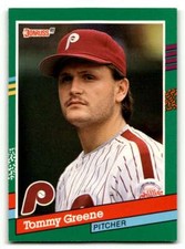 1991 Donruss #635 Tommy Greene    Philadelphia Phillies Baseball Cards  ID:55363