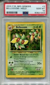 Pokemon [Wizards Of The Coast] Neo Genesis Holo Card #3 Bellossom PSA 10 - Picture 1 of 2