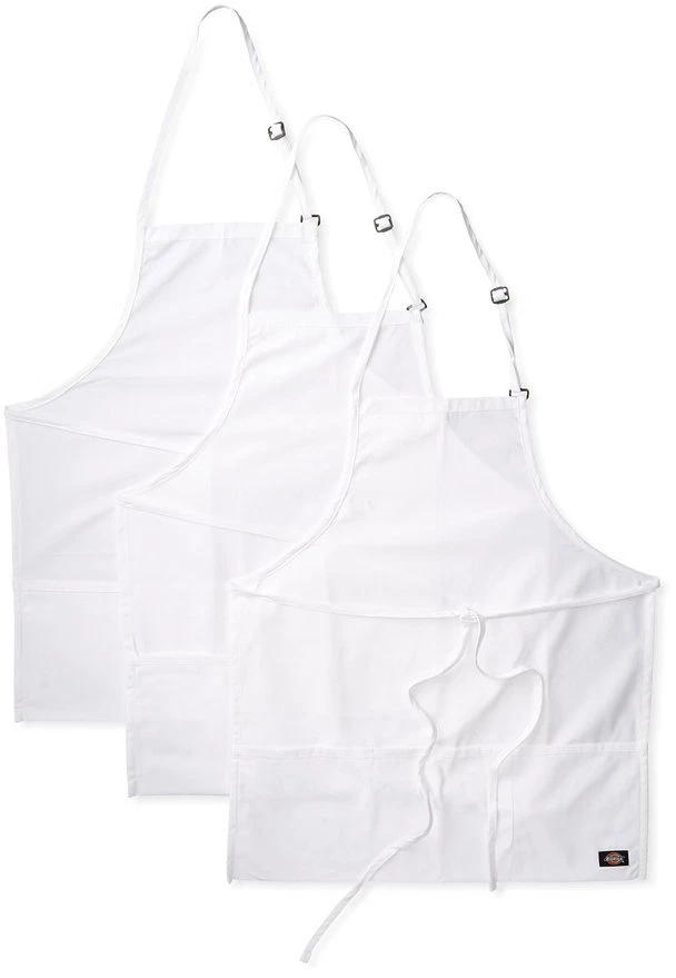 3PACK Dickies Chef Three Pocket Adjustable Bib Apron DC512 - Image 1 of 1