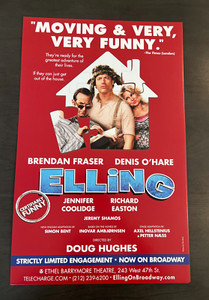 ELLING BROADWAY WINDOW CARD Brendan Fraser Jennifer Coolidge Denis O'Hare