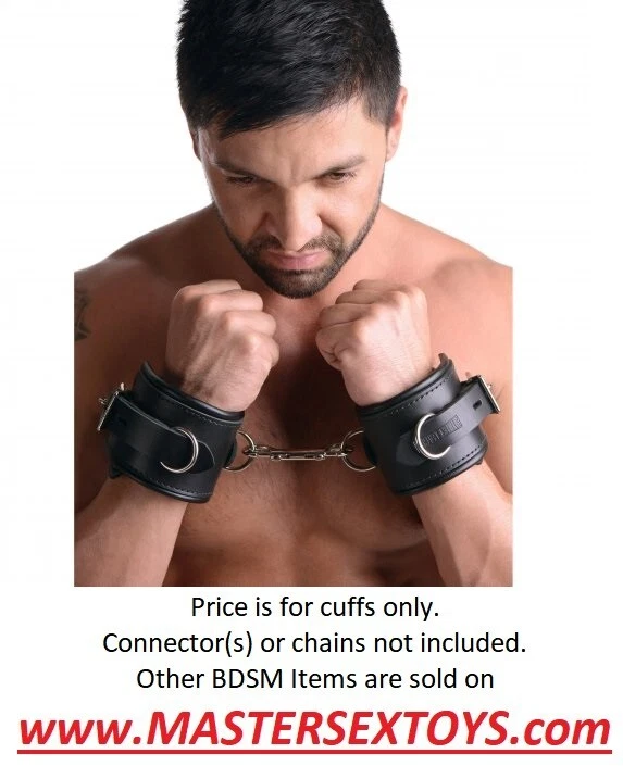 Strict Leather Padded Premium Locking Wrist Restraints Cuffs Wrists Sub Dom Sexy - Image 1 of 4