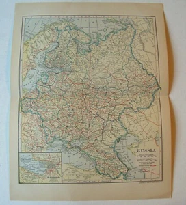 1906 Map of Russia: Towns, Railroads by  Julius Bien (inv14) - Picture 1 of 3