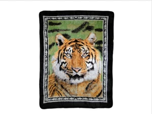Hi Pile Printed 60 x 80 inch Throw Tiger Portrait Blanket Fleece King Joe Exotic - Picture 1 of 1