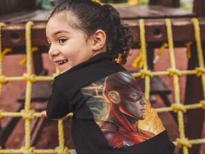Flash Kids Tee, Superhero Children Shirt, Comic Book Theme Top, Lightning Bolt - Picture 1 of 13