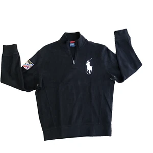 Vtg Polo Ralph Lauren Men Medium Sweater 1/4 Zip SKI Patch 1933-34 Big Pony - Picture 1 of 14