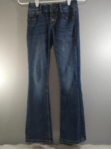 Imperial Star Girls Boot Cut Adjustable Waist Snap Closure Blue Jeans Size 10 - Picture 1 of 8