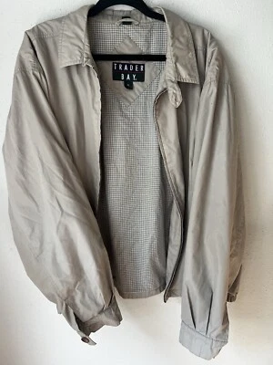 Trader Bay Jacket Mens XLarge Tan Lined Vintage Grandpa 90s Bomber Vented Y2K - Image 1 of 4