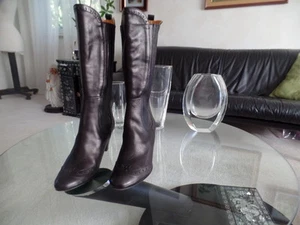GIXUS SCHÖNE ITALIENISCHE SCHWARZE LEDERSTIEFEL GRÖSSE 38 GEBRAUCHT, IN EINWANDFREIEM ZUSTAND - Bild 1 von 12