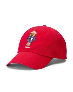 NEU MIT ETIKETT POLO RALPH LAUREN ROTER COWBOYBÄR TWILL MÜTZE - Bild 1 von 3