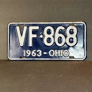TARGA AUTO D'EPOCA SCADUTA OHIO 1963 VF 868 CHEVY FORD DODGE - Foto 1 di 8