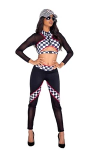 Roma Sexy Race Car Driver Black 2pc Racer Costume 5021 - Picture 1 of 6