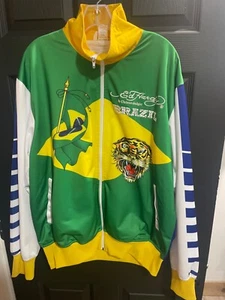 Ed Hardy Christian Audigier Brazil Jacket Full Zip Size XL Vintage Y2K - Foto 1 di 9