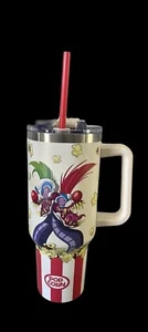 Killer Klowns from Outer Space Tumbler Cup w/ Straw & Handle – Popcorn Design - Picture 1 of 4