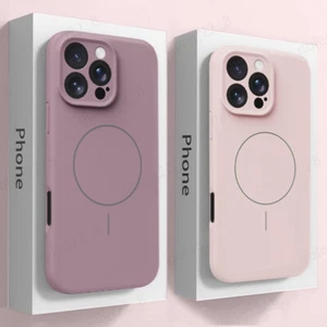 For iPhone 16 Pro Max 15 14 13 12 Shockproof Magnetic Liquid Silicone Case Cover - Picture 1 of 25