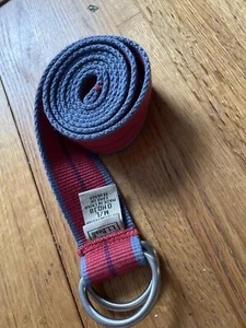L.L Bean M/L blau rosa lila Stoff Canvas Gürtel Medium Large Messing - Bild 1 von 2