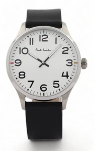 PAUL SMITH 41mm Steel Watch & Leather Strap - White Dial - P1006 - New & Boxed - Picture 1 of 22