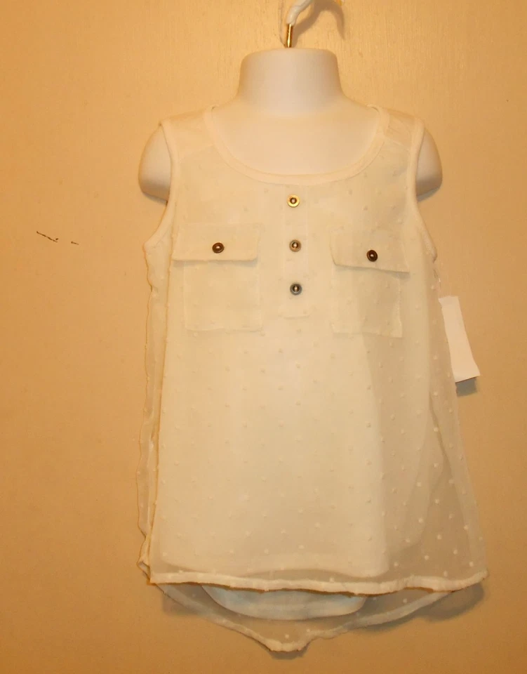 Blusa de chiffon suíça pontilhada feminina autoestima tamanho XS nova com etiquetas - Imagem 1 de 2