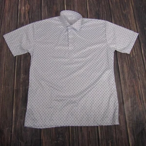 Collars & Co Poloshirt Herren Large weiß blau Anzugkragen Polyester Muster - Bild 1 von 6