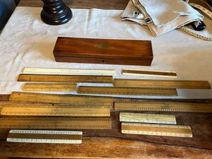 Antique Architect’s Rulers In Original Wood Box By Stanley & Watson And Sons - Picture 1 of 16