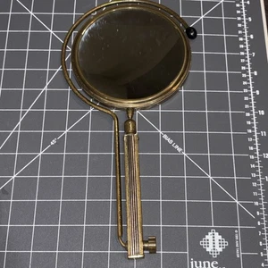 Espejo de mesa ajustable francés vintage de latón y metal de mediados de siglo - Imagen 1 de 12