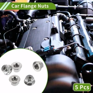 5 Stück M8 Flanschmuttern vernickelt für Auto/Motorrad, 8mm, mit Gummiring - Bild 1 von 6