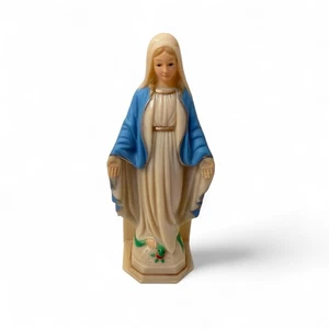 Vintage Jungfrau Maria Figur blau-weiß religiöse Statue - Bild 1 von 5