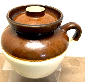 Vintage Robinson Ransbottom Stoneware Crock 2qt Bean Pot With Lid Farmhouse USA - Picture 1 of 12