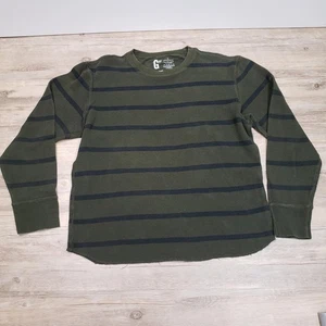GAP Sweater Mens Large Green Black Striped Athletic Fit Long Sleeve Pullover - Picture 1 of 8