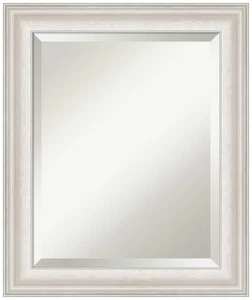 Amanti Art White Wall Mirror 25x21 Trio White Wash Silver Rectangle Bathroom ... - Picture 1 of 6