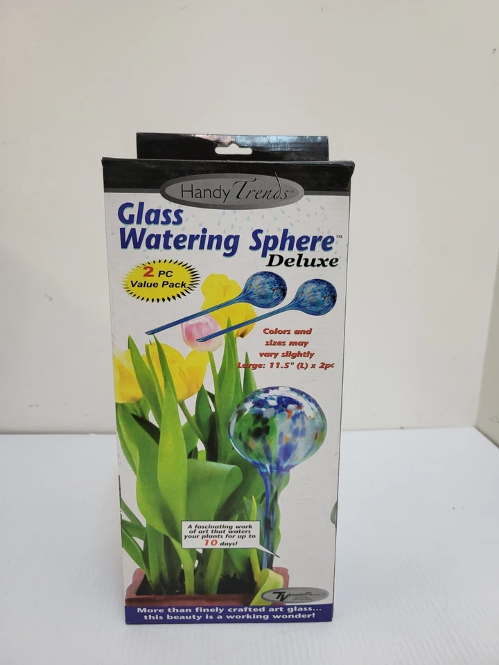 Pair of 2 Handy Trends Deluxe Glass Watering Spheres