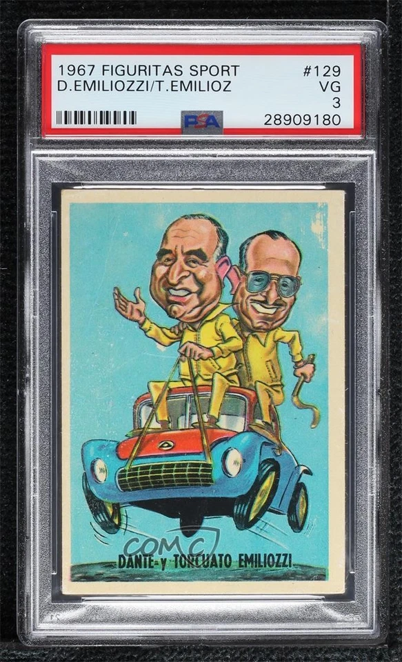 1967 Crack Figuritas Sport Dante Emilioz y Torcuato Emilioz #129 PSA 3 - Image 1 of 2