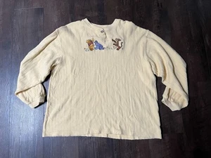Vintage Winnie the Pooh Shirt Disney Store Large Knit Pooh Tigger - Picture 1 of 6