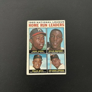 1964 Topps Baseball #9 Home Run Leaders N.L. Füller - Hank Aaron - Bild 1 von 4