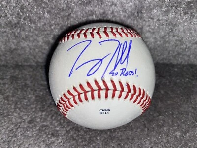 CINCINCINNATI REDS TOMMY THRALL PELOTA DE BÉISBOL AUTOGRAFIADA FIRMADA A MANO CERTIFICADO DE AUTENTICIDAD Foto 1 de 3
