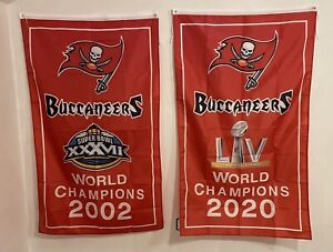 Tampa Bay Buccaneers NFL Super Bowl Champions Banner/Flag Set 3’ x 5’