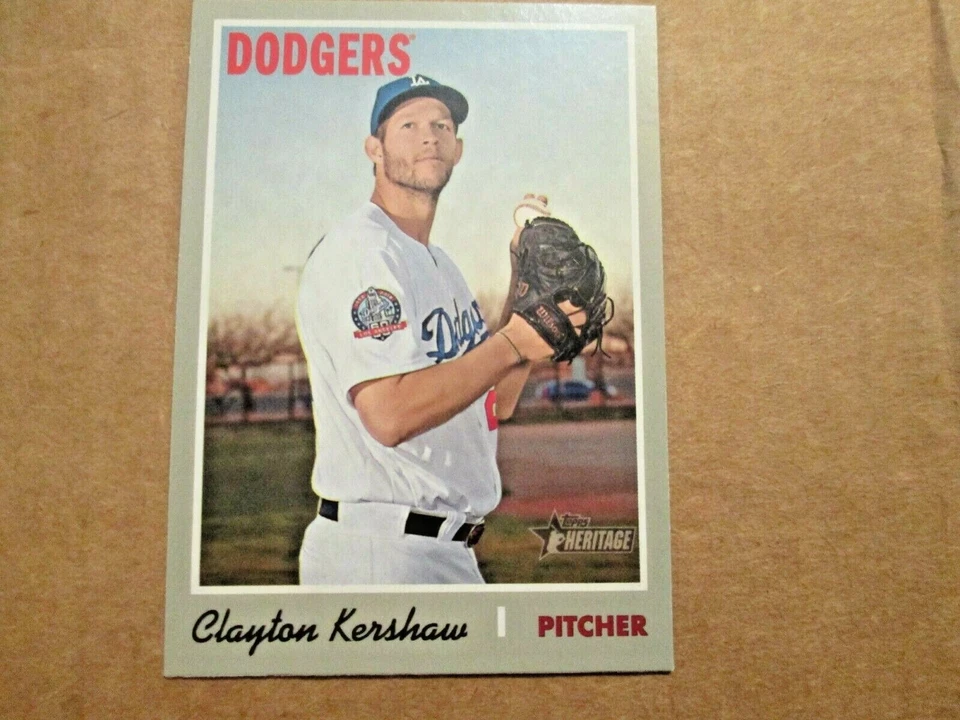 2019 Topps Heritage #490 Clayton Kershaw Los Angels Dodgers SP - Image 1 of 1