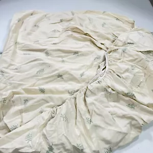 croscill fitted sheet king leaves beige 100% cotton modern traditional - Picture 1 of 10