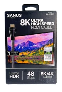 Sanus 8K 2.1 8K 48Gbps Ultra High Speed HDMI Cable (1 Meter/3.28 ft) SAL-21HD - Picture 1 of 11