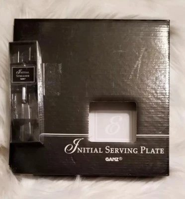 BELLA CASA by GANZ INITIAL SERVING PLATE & SPREADER "E" - Image 1 of 3