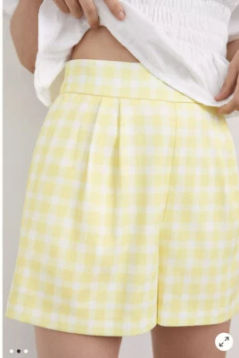 NWT Anthropologie Pleated Gingham Shorts Size:US12 - Image 1 of 3