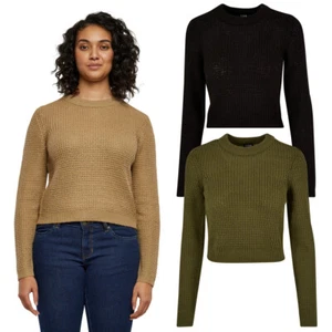 Urban Classics Ladies Short Waffle Sweater Damen Strickpullover Crewneck Strick - Bild 1 von 44