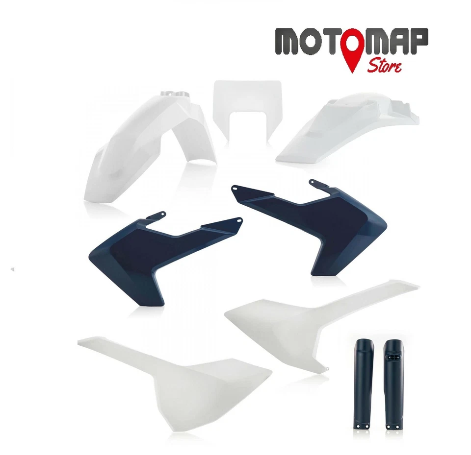 Full Kit Plastiche Acerbis Husqvarna Te 250 300 2017 2018 2019 Bianco Blu - Immagine 1 di 1
