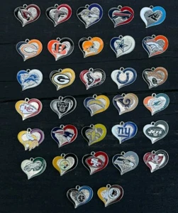Football Team Charm Dangle Pendant Charms BUY 3 , GET 1 FREE for Bracelet Neckla - Picture 1 of 33